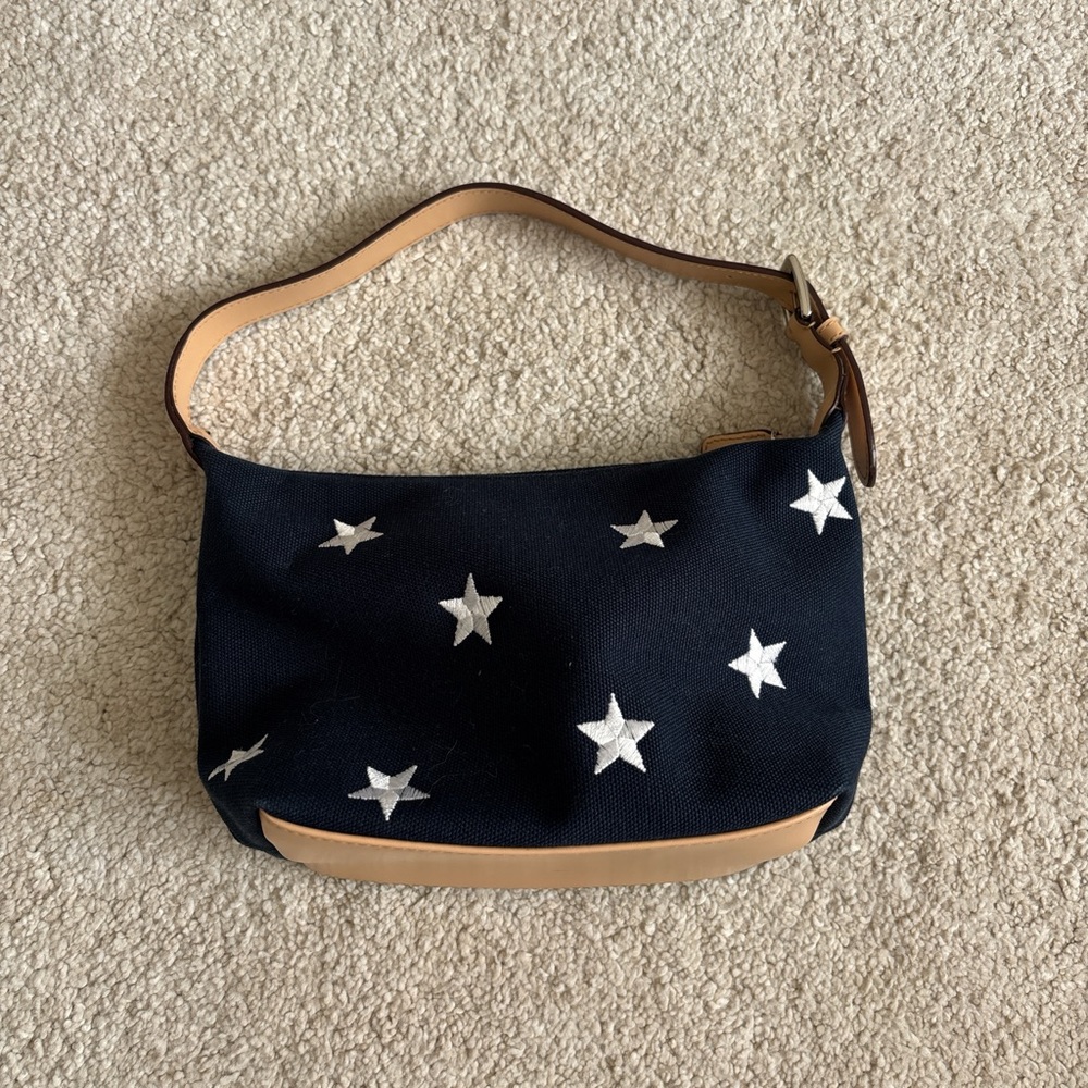 Q&A Navy and Beige Bag with White Stars